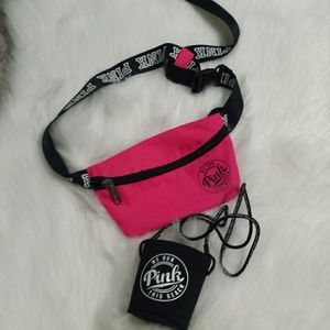 Pink Vs Fanny Pack and Can holder